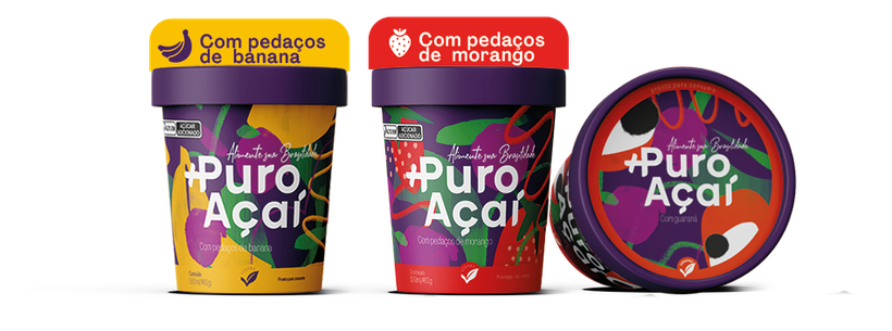 +Puro Açaí 500ml — banana, morango e tradicional